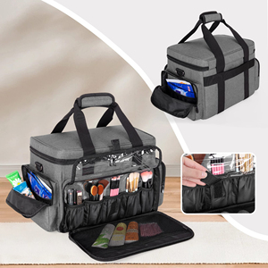 Large <b>Makeup</b> Bag Cosmetic Bag with Removable Dividers, Travel <b>Makeup</b> <b>Case</b> Holds Cosmetics and Hair Supplies - Product Image 3