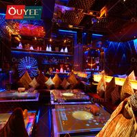 Diseño Interior Moderno Personalizado para Club Nocturno, Luces LED para DJ, Mueble de Exhibición, Mesa de Salón, Muebles de Exterior Ecológicos de Metal y Vidrio