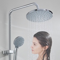 Ensemble de douche thermostatique encastré 3 fonctions en laiton avec boutons en acier inoxydable, fonction pulvérisation, massage et bulles