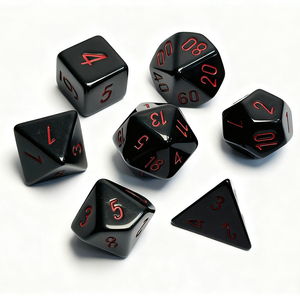 Trò chơi bảng RPG DND với khối lập phương kỹ thuật số đa diện nhựa đen Retro Đỏ loạt xúc xắc - Product Image 1