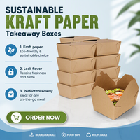 Vente en gros de boîtes alimentaires pour nouilles sushi kraft boîte à emporter pour poulet frit à salade boîte à lunch en papier personnalisé biodégradable écologique jetable