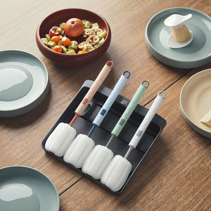 Brosse <span class=keywords><strong>de</strong></span> nettoyage créative détachable en plastique éponge Long manche pour tasse salle <span class=keywords><strong>de</strong></span> bain biberon en PP Design Style main - Product Image 1