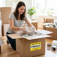 Étiquette autocollante de haute qualité, imperméable, à forte adhérence, ne pas laisser tomber, fragile, pour l'expédition et l'emballage