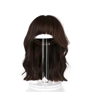 Acrílico claro peluca soporte personalizado acrílico peluca titular de acrílico transparente peluca soporte