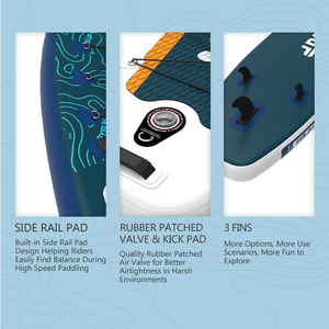 Planche à pagaie gonflable SUP avec surface antidérapante à haute stabilité, pagaie réglable et sac de transport - Product Image 4