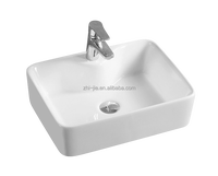 Vasque de salle de bain rectangulaire en céramique à poser sur comptoir, moderne, pour hôtels et villas, écologique, vente en gros