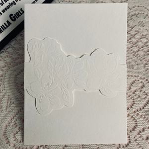 การ์ดเชิญงานแต่งงานแบบนูนลายพิเศษ พิมพ์แบบ Letterpress พร้อมปกนูน ดำเนินธุรกิจตามปกติในช่วงเทศกาลฤดูใบไม้ผลิ - Product Image 5