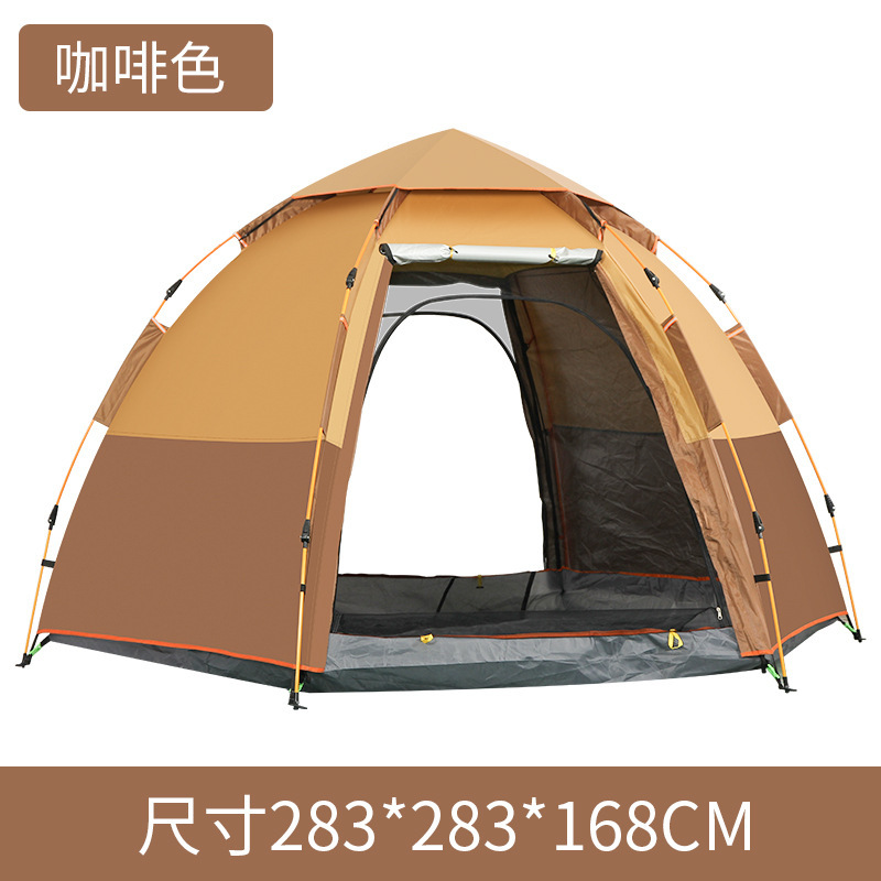 สีน้ำตาลหกเหลี่ยมขนาดใหญ่สองชั้น