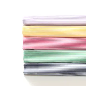 High quality 68 cotton 30 polyester 2 elastic striped yarn dyed fabric for customized shirts