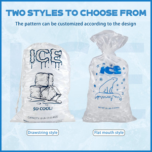Dùng một lần tái sử dụng tùy chỉnh in rõ ràng 3LB 5lb 8lb 10LB 20lb 25lb LDPE nhựa ICE CUBE bao bì túi cho Ice Cube với dây đai - Product Image 3