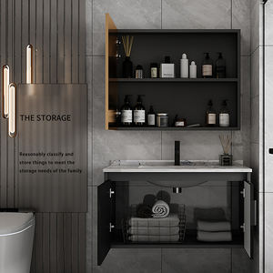 Aluminio montado en la pared de diseño moderno para juego de tocador de baño Gabinete de fregadero resistente al agua para uso hotelero Artículo de liquidación - Product Image 4