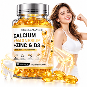 Complément Alimentaire Calcium Magnésium Zinc Vitamine D3 en Gélules Souples Vente en Gros OEM Marque Privée 120 Capsules Minérales - Product Image 1