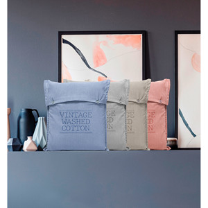 Ensemble de literie en coton lavé à la pierre, lot de 2, couleurs assorties - Product Image 1