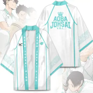 애니메이션 khaikhi Aoba Johsai 고등학교 Oikawa Tooru 코스프레 의상 기모노 청소년 망토 카디건 자켓 Haori 잠옷 목욕 가운