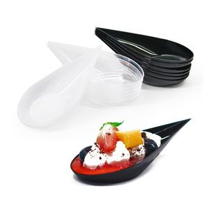 Assiettes mini jetables transparentes pour fêtes et restaurants, couverts en PS, coupelles à bonbons, cuillères de dégustation de desserts, gobelets en plastique - Product Image 2