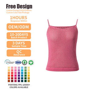 2025 ropa de malla personalizada para mujer, camisola con tirantes, camiseta sin mangas de punto Sexy de verano para mujer - Product Image 2
