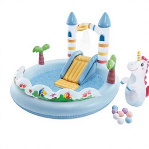 Parque Acuático Inflable <span class=keywords><strong>de</strong></span> PVC para Niños, Castillo Inflable para Exteriores con Tobogán y Rociador <span class=keywords><strong>de</strong></span> <span class=keywords><strong>Agua</strong></span> - Product Image 1