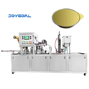 Automatische Gelee-Joghurt-Eis-Saft-Zucker-Rotations-Vakuum-Pump becher Discale Filling Capping Sealing Machine