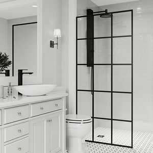 Cabine <span class=keywords><strong>de</strong></span> <span class=keywords><strong>douche</strong></span> en verre trempé avec cadre <span class=keywords><strong>noir</strong></span> pour cabine <span class=keywords><strong>de</strong></span> <span class=keywords><strong>douche</strong></span> - Product Image 6