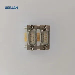 Right Angle Dual db9 solder Type 9 pin Male Connector Panel Mount