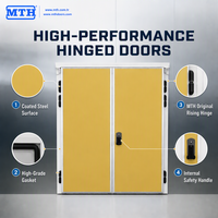 Porte battante manuelle en acier coloré à isolation thermique sur mesure pour chambre froide commerciale et congélateur