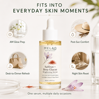 Sérum Visage à l'Extrait de Safran Marque Blanche, Bêta-Glucane pour le Traitement de la Pigmentation, Sérum Éclaircissant à la Centella pour Peaux Sensibles
