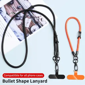 Universal Nylon Cell Phone Case With Crossbody Strap Mobile Lanyard Neck Wear Keychain Rope And Phone Tether Patch