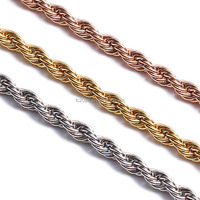 Chaîne torsadée réglable en acier inoxydable vendue au mètre, cordon vierge pour la fabrication de bijoux