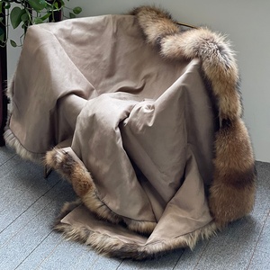 Mềm Chunky De Piel Raccoon Animal Skin Thiết Kế Ấm Đàn Hồi Trọng Mùa Đông Lông Chăn Cho Mùa Đông - Product Image 2
