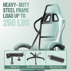 <span class=keywords><strong>Chaise</strong></span> de jeu avec repose-pieds pour les joueurs et les amateurs d'esports Coussin confortable <span class=keywords><strong>Chaise</strong></span> de jeu en tissu <span class=keywords><strong>bleu</strong></span> <span class=keywords><strong>ciel</strong></span> avec repose-pieds - Product Image 4