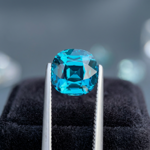 Super <b>Top</b> Flawless 2.44 CT Excellent Cut Natural <b>Neon</b> Blue Step Cushion Tourmaline Gemstone Loupe Clean From Afghanistan - Product Image 3