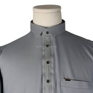 Vestido Árabe Musulmán con Botones Metálicos de Moda 2026, <span class=keywords><strong>Kaftan</strong></span>, Jubah, Abaya, Jalabiya, Ropa Islámica Étnica Alharamain para Hombre, Thobe Saudí - Product Image 6