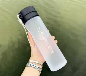 Agua de plástico esmerilado de moda portátil transparente jugo de fruta a prueba de fugas deporte al aire libre viaje Camping botella para beber - Product Image 3