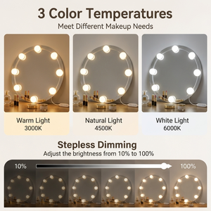LED <b>Vanity</b> Mirror Bulb Kit, USB Powered Dimmable Makeup Mirror Lights with 3 Color Modes for <b>Dressing</b> <b>Table</b> - Product Image 2