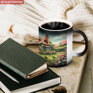 Simple Modern Kitchen Essential Mug Frosted Black 11oz <b>Ceramic</b> Heat Sensitive Magic <b>Cup</b> - Product Image 3