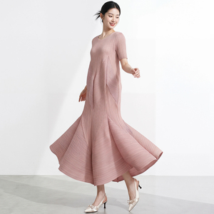 PY 2026 Miyake pleated dress temperament high-end women's wholesale long design niche fluffy plus size hot selling <b>skirt</b> - Product Image 1