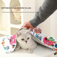Coperta Calmante Autoadesiva in Morbido Poliestere per Toelettatura Gatti, Ecologica, Anti-Morso e Anti-Graffio, per Taglio Unghie