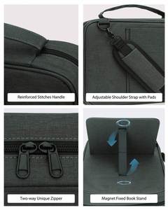 Bible <b>Case</b> <b>Carrying</b> Tote Bag with Book Stand Bible Bag with Handle, Zipper and Multi-Pockets for Scripture Study Bible Protector - Product Image 4