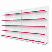 Étagère de présentation murale en métal robuste pour supermarché, simple face, blanche, réglable, pour magasin de détail et épicerie