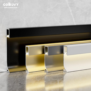 Comovy Top Lighting 50/80mm métal aluminium LED <span class=keywords><strong>plinthe</strong></span> de sol moulure de <span class=keywords><strong>plinthe</strong></span> - Product Image 1