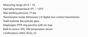 หัววัดค่า pH ดิจิตอล E+H CPS11E Memosens แบบแก้ว พร้อมเซ็นเซอร์วัดอุณหภูมิในตัว PTFE  4-20mA HART - Product Image 5