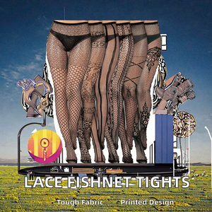 Collants en résille de soie sans couture pour femmes, leggings sexy pour fête d'Halloween avec dentelle, motif uni tendance, collants d'hiver - Product Image 2