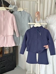 Vêtements <span class=keywords><strong>de</strong></span> <span class=keywords><strong>sport</strong></span> pour enfants filles automne vêtements pull ensemble à la mode filles bébé style coréen fermeture éclair manteau court Cool - Product Image 5