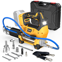Kit complet de pistolet à graisse sans fil 12000 PSI, 3 vitesses, pour batterie 20 V, avec étui rigide, bandoulière et 4 raccords