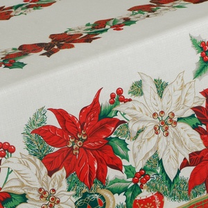 Commercio all'ingrosso Di Natale decorazione della casa Del Fiore tavolo panno di stagione di vendita di biancheria da tavola impermeabile copertura di tabella del poliestere - Product Image 3