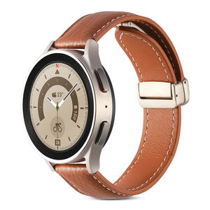 Nouveau bracelet à boucle magnétique pliable à dégagement rapide, bracelet en cuir véritable pour Samsung Galaxy Watch <span class=keywords><strong>6</strong></span> 4 5 Pro - Product Image 6