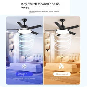 Ventilador de Techo de Metal con 5 Aspas y Lámpara LED, Control Remoto, Motor de CC, CA 110V, Estilo Nórdico Moderno, para Sala de Estar y Dormitorio - Product Image 5