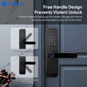 Tediton Wifi kỹ thuật số điện tử tuya ttlock BLE Keyless sinh trắc học dấu vân tay ứng dụng bằng gỗ xử lý thông minh Ổ khóa cửa - Product Image 5