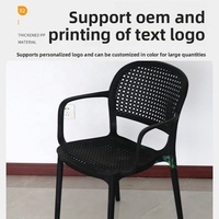 Fauteuil d'extérieur empilable en plastique écologique, résistant aux intempéries et aux UV, avec accoudoirs, en PP, pour jardin et terrasse – Meilleures ventes
