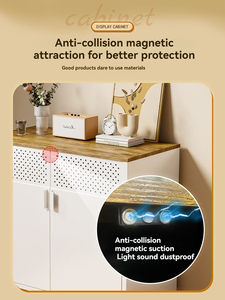 Gabinete de almacenamiento de <span class=keywords><strong>aparador</strong></span> de combinación de madera de acero Tv de Metal <span class=keywords><strong>blanco</strong></span> y negro con cocina moderna personalizada - Product Image 4